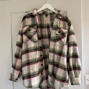 Wild Fable Green and Pink Plaid Shirt